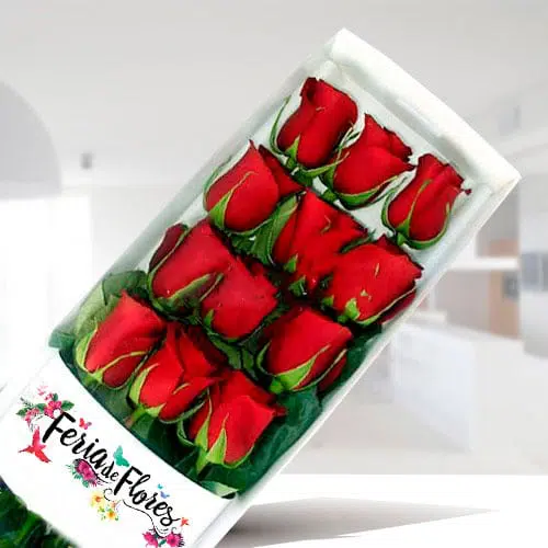 Caja de 12 Rosas Rojas