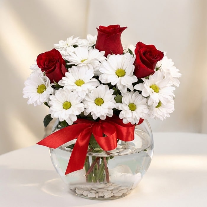 Jarron Floral Antonietta: Diseño Exclusivo con Rosas Rojas a Domicilio ⚜️