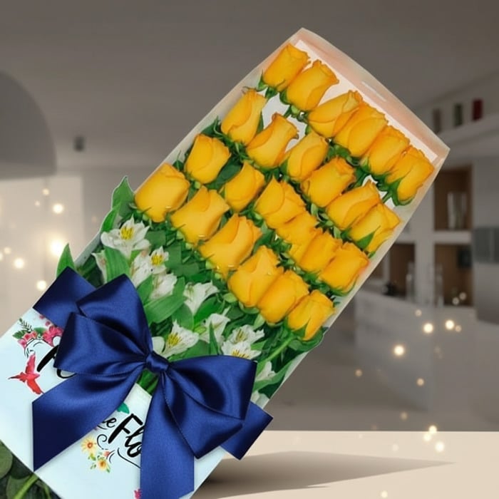Caja de 24 Rosas Amarillas